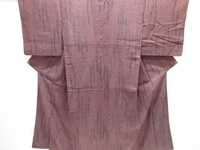 アンティーク　変わり縞模様織出し本場結城紬着物（ちぢみ）